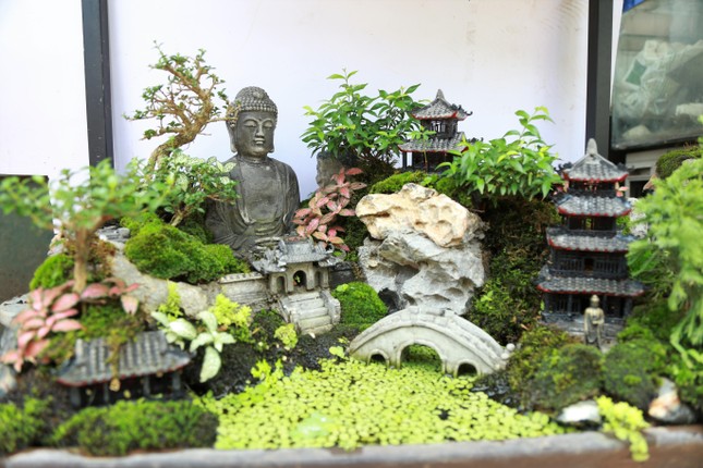 Tạo vườn tiểu cảnh tượng Phật trên sân thượng ngôi nhà ở Sài Gòn ảnh 2