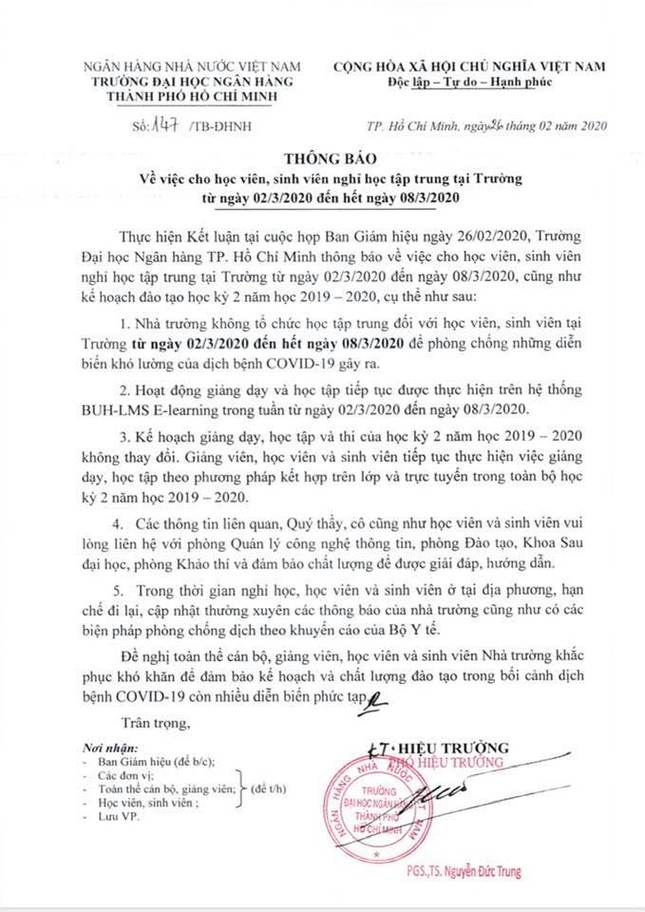 Nhiều trường đại học phía Nam tiếp tục cho sinh viên nghỉ học vì dịch Covid-19 ảnh 2
