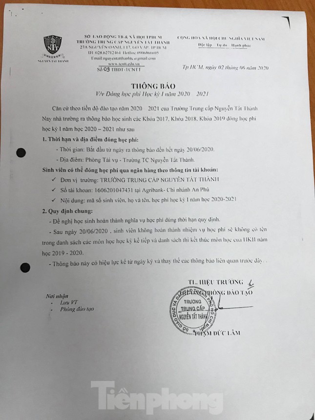 Năm học chưa xong, trường đã 'bắt' sinh viên đóng tiền năm mới ảnh 1