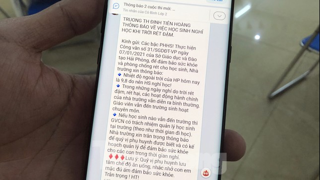 Học sinh tiểu học, mầm non Hải Phòng tiếp tục được nghỉ tránh rét ảnh 3