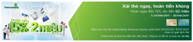 'Xài thẻ ngay, hoàn tiền khủng' khi chi tiêu thẻ Vietcombank American Express ảnh 1