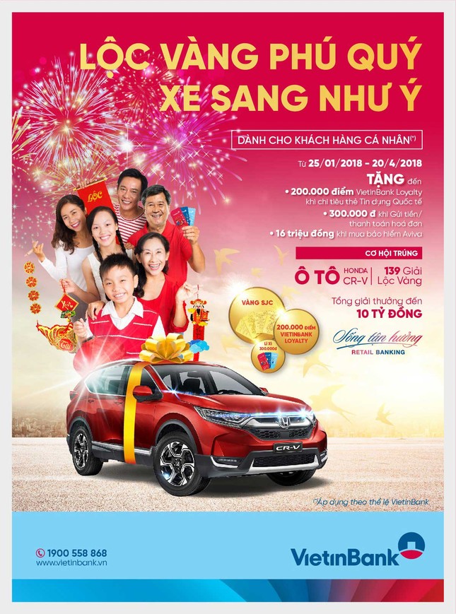 Cơ hội trúng ô tô Honda CR-V và 139 giải Lộc vàng cùng VietinBank ảnh 1