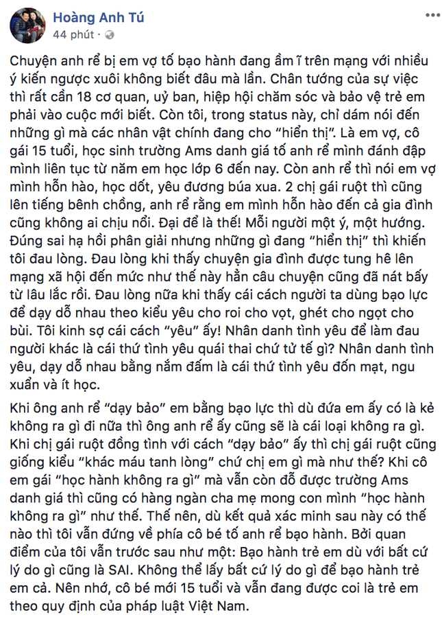 MC Minh Tiệp bị tố bạo hành em vợ: Cơ quan chức năng, thầy giáo nói gì ảnh 3