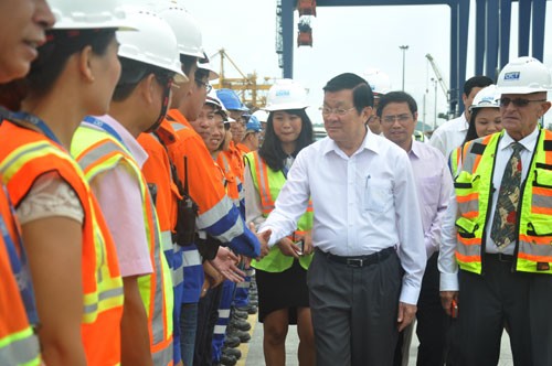 Chủ tịch nước kiểm tra tiến độ đóng tàu Kiểm ngư KN 782 ảnh 5