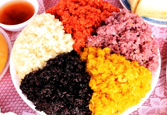 Sốt lá cẩm nấu xôi ngũ sắc cúng Rằm ảnh 3