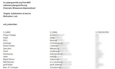 Anonymous hack dữ liệu Cơ quan Vũ trụ châu Âu... cho vui ảnh 1