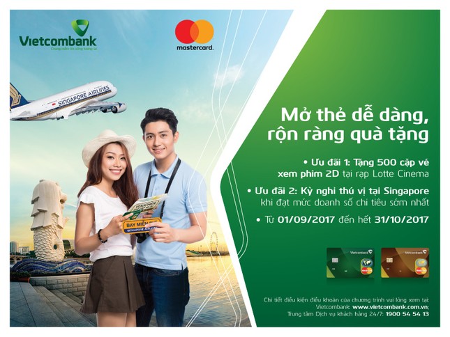 Nhiều ưu đãi hấp dẫn dành tặng chủ thẻ tín dụng Vietcombank MasterCard ảnh 1