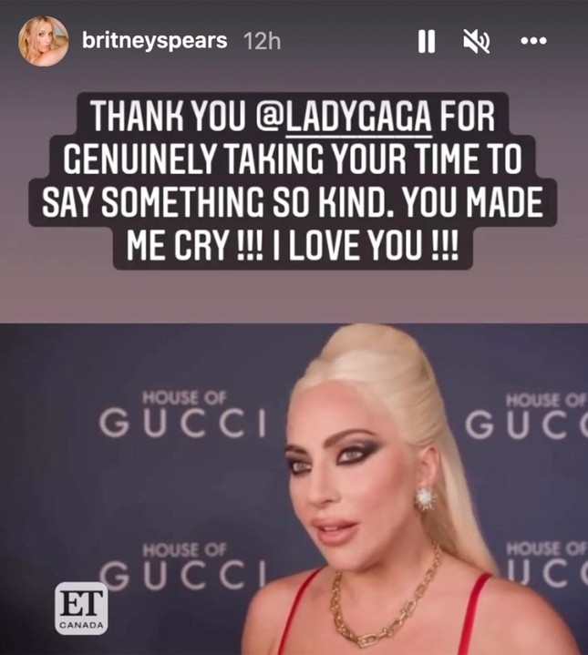 Britney Spears cảm ơn Lady Gaga sau khi công khai ‘dằn mặt’ Christina Aguilera ảnh 1