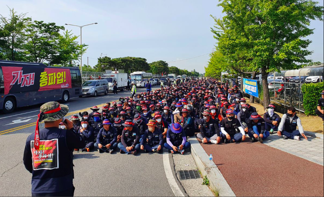 Hàng ngàn lái xe tải Hàn Quốc đình công ảnh 1
