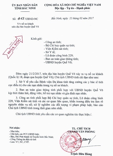 Xác định danh tính một nạn nhân tử vong vụ nổ xe khách ở Bắc Ninh ảnh 2