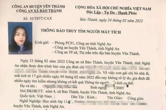 Nửa tháng ròng rã tìm kiếm nữ sinh lớp 11 rời nhà rồi mất tích bí ẩn ảnh 1