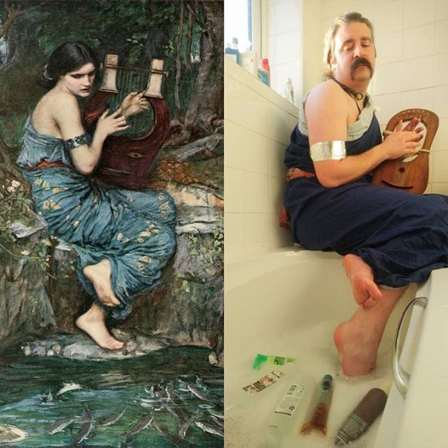 Dân mạng đua nhau chế ảnh hài hước theo các kiệt tác hội họa mùa cách ly ảnh 11