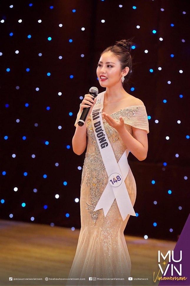 Cựu sinh viên trường Đại học Thủy lợi duyên dáng tại cuộc thi Hoa hậu hoàn vũ Việt Nam 2022 ảnh 8