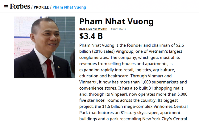 Ông Phạm Nhật Vượng có thêm 1 tỷ USD ảnh 1