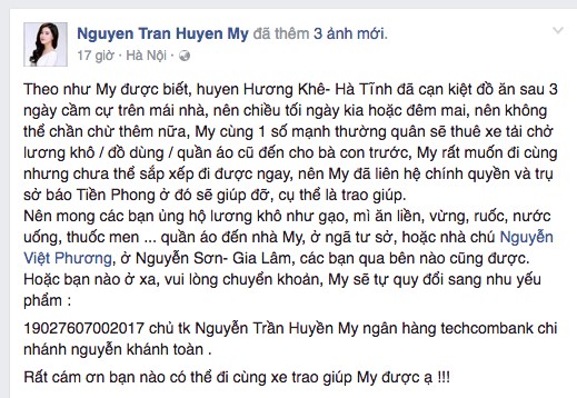 Hoa hậu Ngọc Hân lội nước vào cứu trợ đồng bào miền Trung ảnh 6