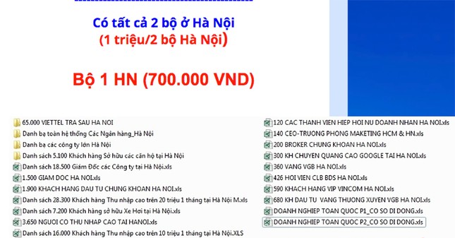 Rao bán thông tin cá nhân hàng vạn người như...bán rau ảnh 1