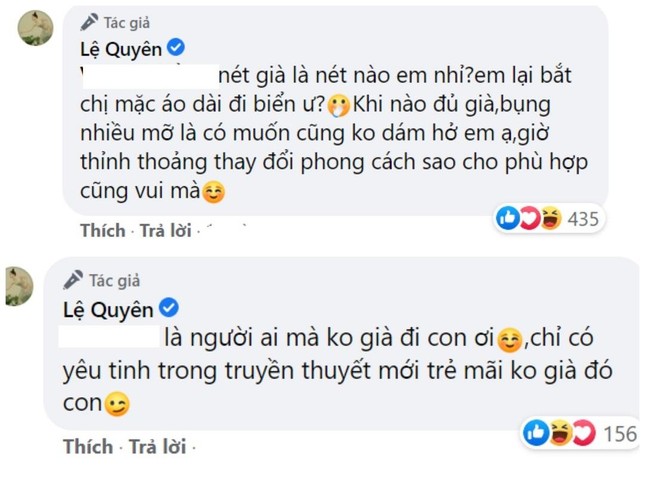 Lệ Quyên đáp trả dân mạng khi bị chê già: ‘Chỉ có yêu tinh mới trẻ mãi thôi’ ảnh 3