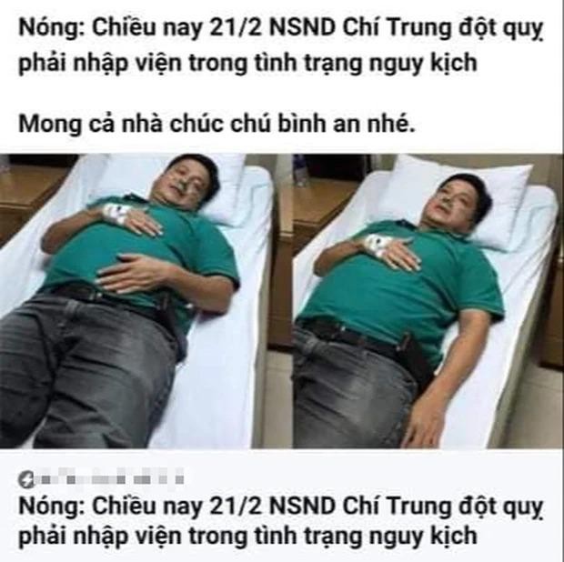 NSƯT Chí Trung bức xúc trước hình ảnh nhập viện vì đột quỵ ảnh 1