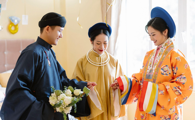 Cô dâu, chú rể mặc cổ phục Việt trong ngày cưới ảnh 1