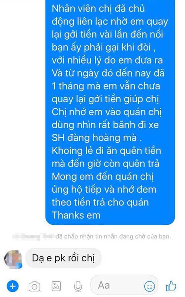 Chàng trai bảnh bao đi SH chở bạn gái đi ăn rồi tính xù nợ 200.000 đồng ảnh 3