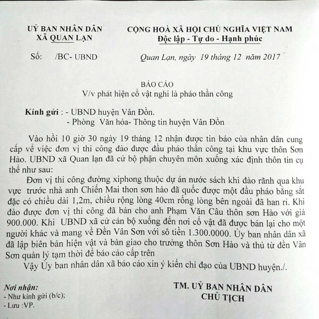 Súng thần công gần 200 tuổi được bán như sắt vụn ảnh 1