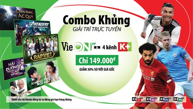 Xem bóng đá đỉnh cao và giải trí hấp dẫn chỉ có tại gói ‘VieON VIP & 4 kênh K+ ảnh 1