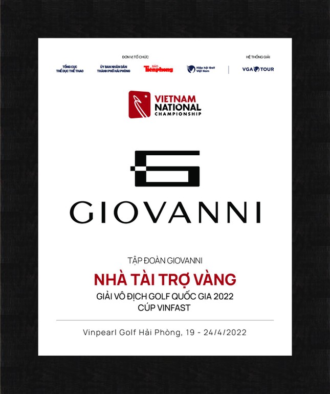 GIOVANNI nhà tài trợ Vàng Giải vô địch Golf Quốc gia 2022 - Cup VinFast ảnh 1