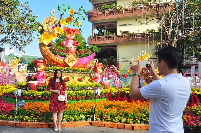 Đường hoa xuân Cần Thơ được làm từ 85 nghìn chậu phục vụ du khách ảnh 16