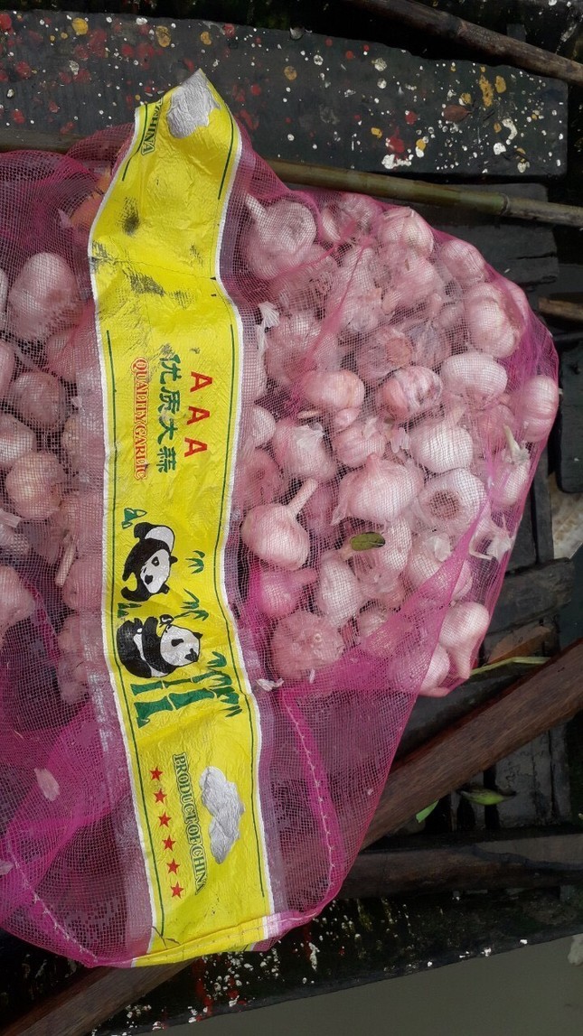 Đồng Tháp: Vứt hàng trăm bao tỏi có nhãn Trung Quốc xuống sông ảnh 1