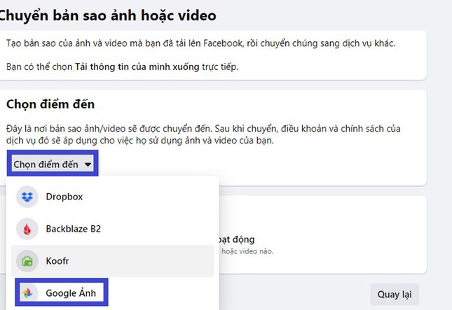Hướng dẫn chuyển hình ảnh từ Facebook sang Google Photos ảnh 5