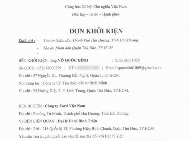 Xe lỗi hộp số, khách hàng kiện Ford Việt Nam ra tòa ảnh 1