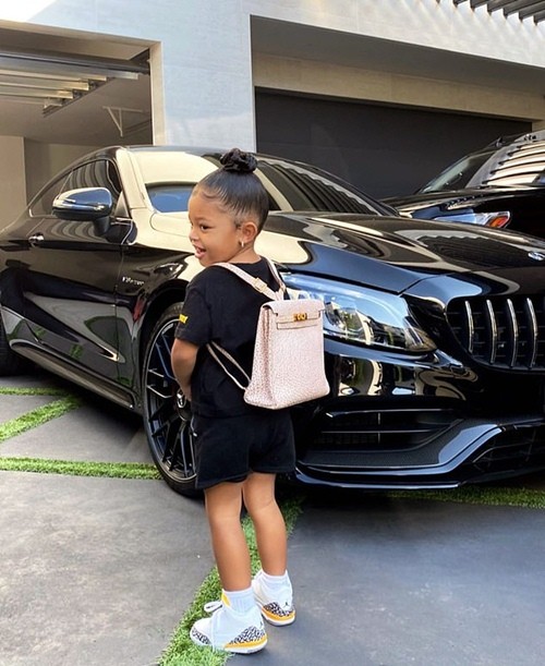 Kylie Jenner (lại) bị chỉ trích vì cho con gái đeo balô Hermès “đắt hơn ô tô” để học ở nhà ảnh 1