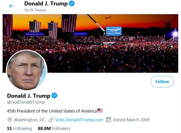 Tổng thống Trump càng kêu ca, số người theo dõi ông trên mạng xã hội càng giảm hằng ngày ảnh 2