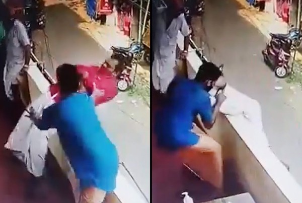 Đang tựa vào lan can tầng 2 thì ngã lộn ra ngoài, phản ứng của người đứng cạnh mới kỳ diệu ảnh 1