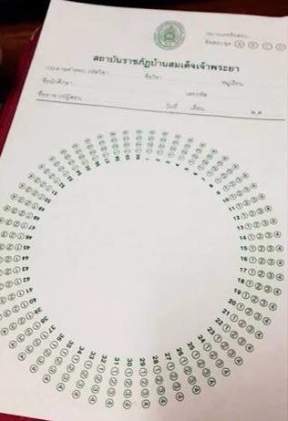 Lác mắt trước phiếu trả lời trắc nghiệm chống gian lận của trường Đại học ở Thái Lan ảnh 2