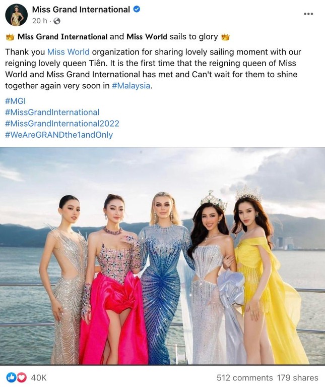 Fanpage Miss World và Miss Grand International đăng ảnh hai đương kim Hoa hậu chung khung hình ảnh 4