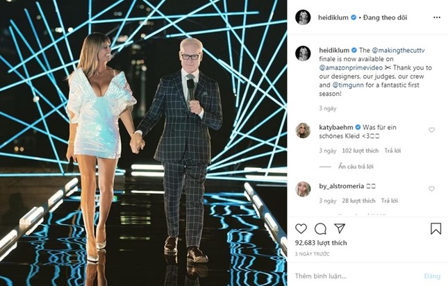 Siêu mẫu Heidi Klum diện đầm Công Trí trong show thiết kế đình đám "Making The Cut" ảnh 1