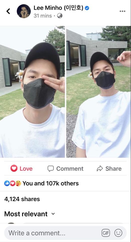 Đạt hơn 100.000 like trong 30 phút, chỉ có thể là “trai đẹp hơn hoa” Lee Min Ho! ảnh 1