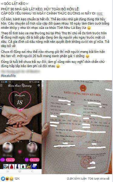 Xôn xao cặp đôi yêu nhau 18 ngày đã đăng kí kết hôn nhưng nhà gái “hủy kèo” sát “giờ G“ ảnh 1