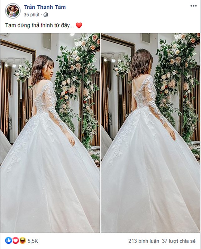 Hotgirl “Trứng rán cần mỡ” bất ngờ đăng ảnh mặc váy cưới, tuyên bố tạm ngừng “thả thính“? ảnh 1