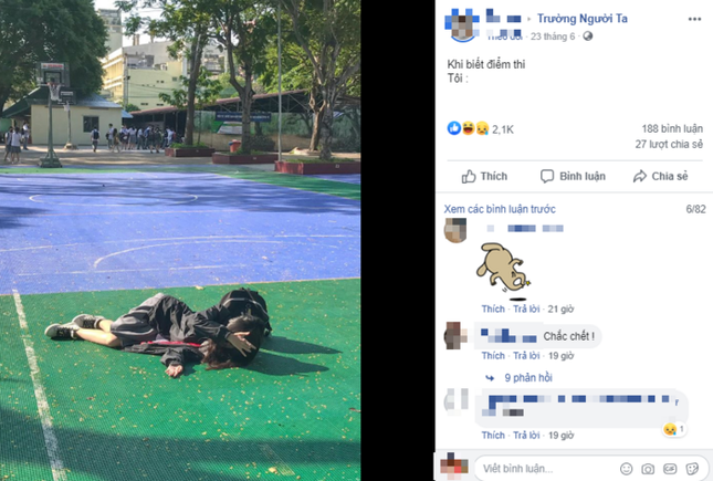 “Hot trend” mùa thi năm 2020: “Hạ cánh” giữa sân trường sau khi biết đề thi, điểm kiểm tra ảnh 2