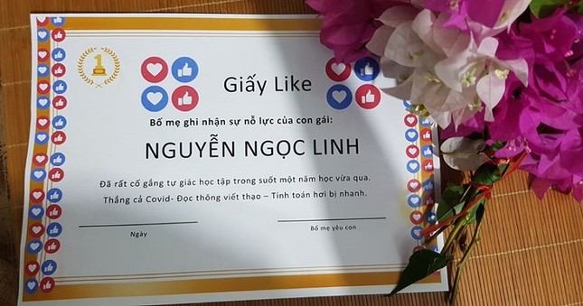 Phụ huynh sáng tạo “giấy like” thay giấy khen động viên con gây “bão” mạng xã hội ảnh 2