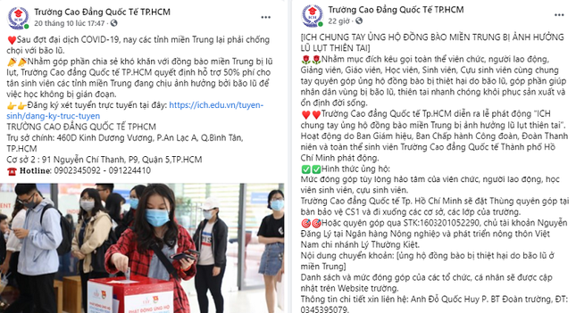 Nhiều trường ĐH, CĐ miễn giảm học phí, tặng học bổng cho sinh viên vùng lũ miền Trung ảnh 2