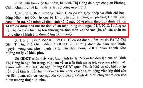 Vụ bạo hành trẻ ở Đà Nẵng: Đưa 14 bé mầm non đi kiểm tra sức khỏe ảnh 3
