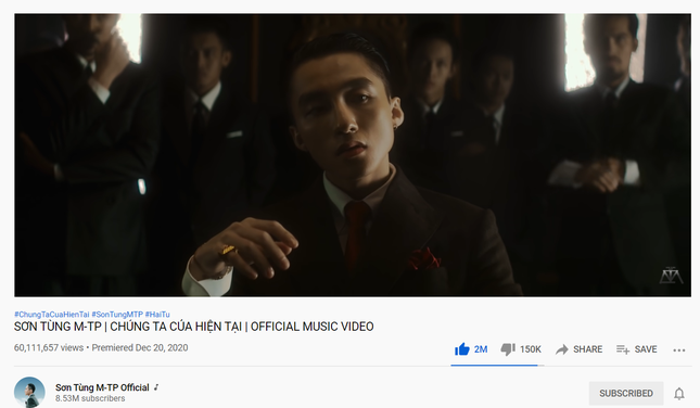 Sơn Tùng M-TP chính thức trở thành nghệ sĩ Việt đầu tiên đạt 8,5 triệu subscriber trên YouTube ảnh 4