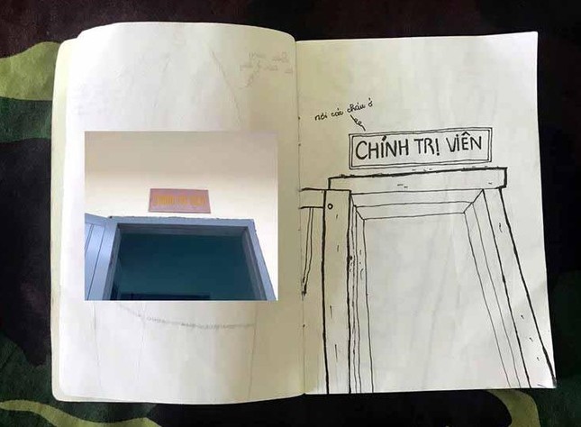 Xúc động tranh vẽ 14 ngày cách ly trong doanh trại của cô gái 18 tuổi ảnh 3