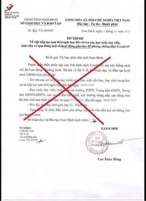 Nam Định truy vết công văn giả mạo cho học sinh nghỉ học sau Tết ảnh 1