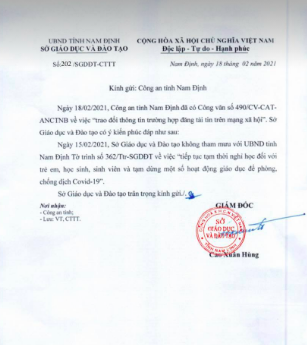 Nam Định truy vết công văn giả mạo cho học sinh nghỉ học sau Tết ảnh 2