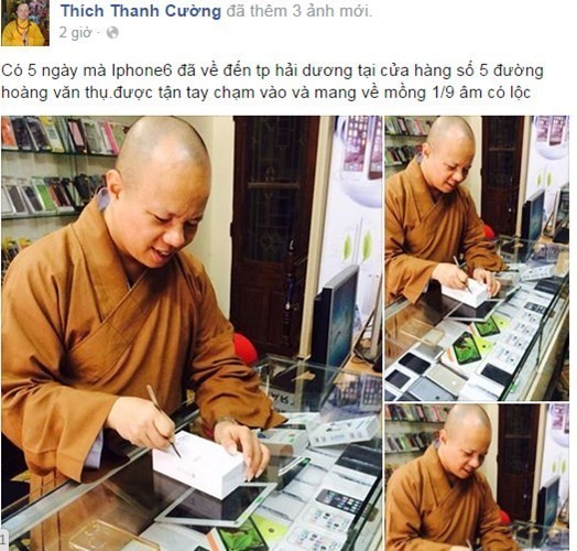 Nhà sư 'sờ iPhone 6 lấy lộc': Tôi nổi tiếng ở tư cách ảnh 1