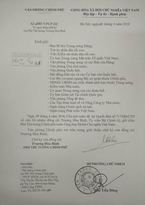 Giới thiệu chữ ký của Thủ tướng và 3 phó thủ tướng ảnh 2